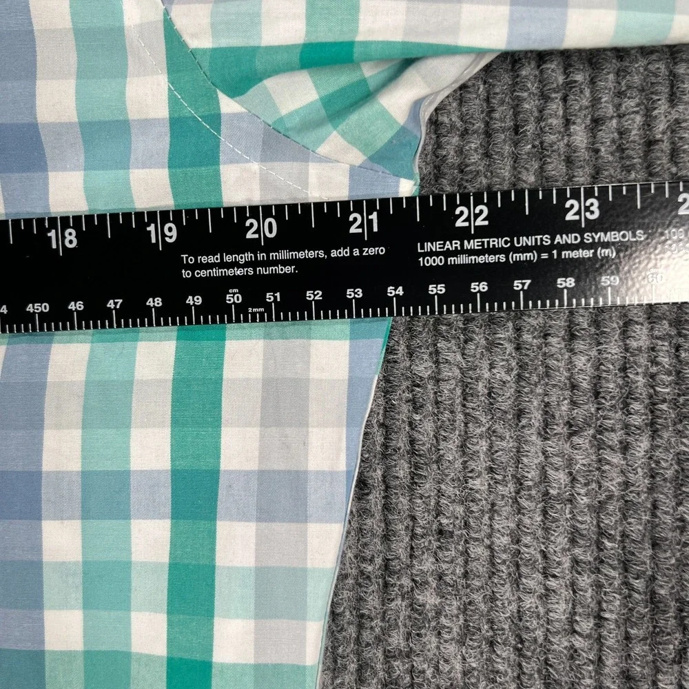 J CREW Shirt Mens Medium Green Plaid Long Sleeve Button Up‎ Slim Fit Casual